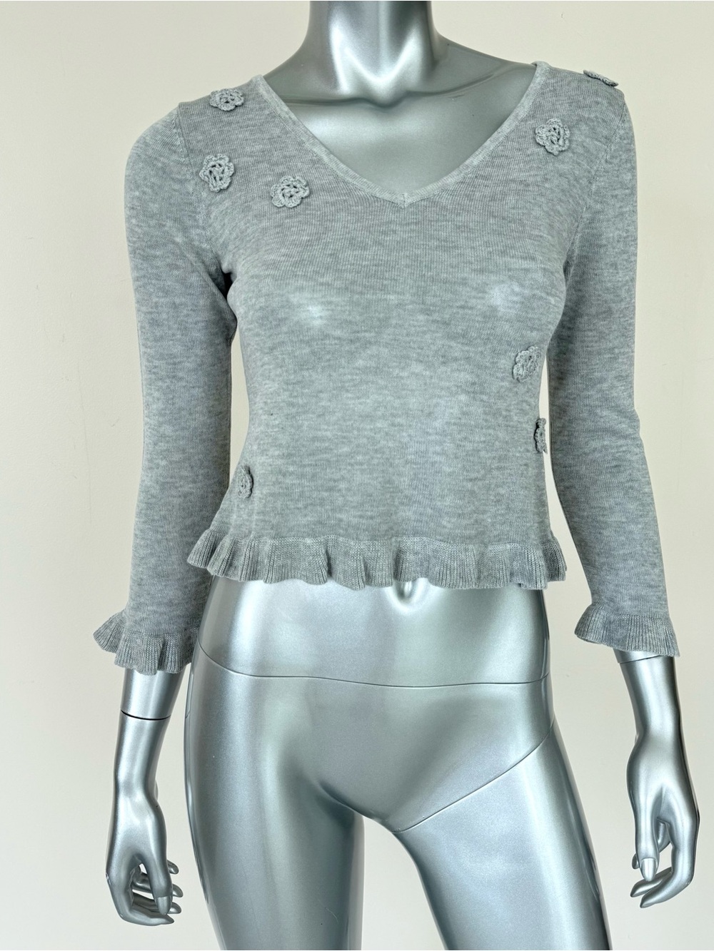With Jean women grey top size XXS